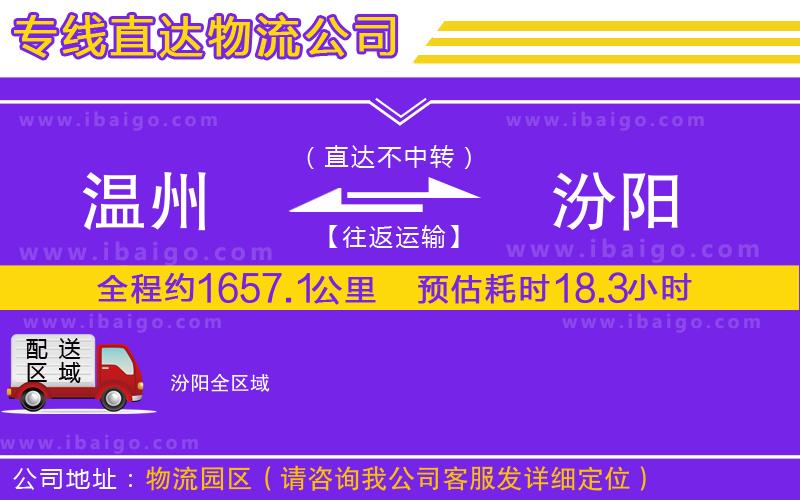 溫州到汾陽貨運專線