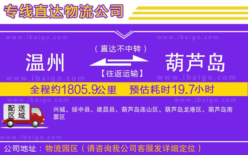 溫州到葫蘆島貨運專線