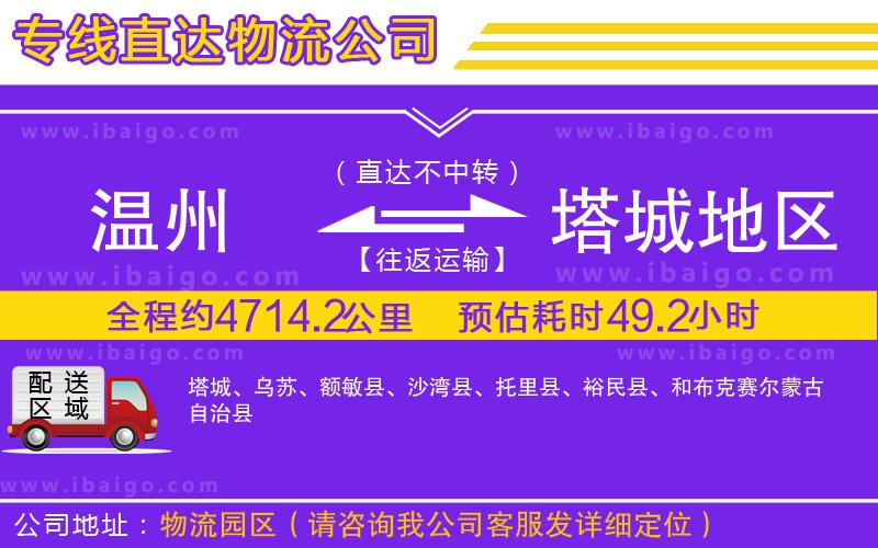 溫州到塔城地區(qū)貨運