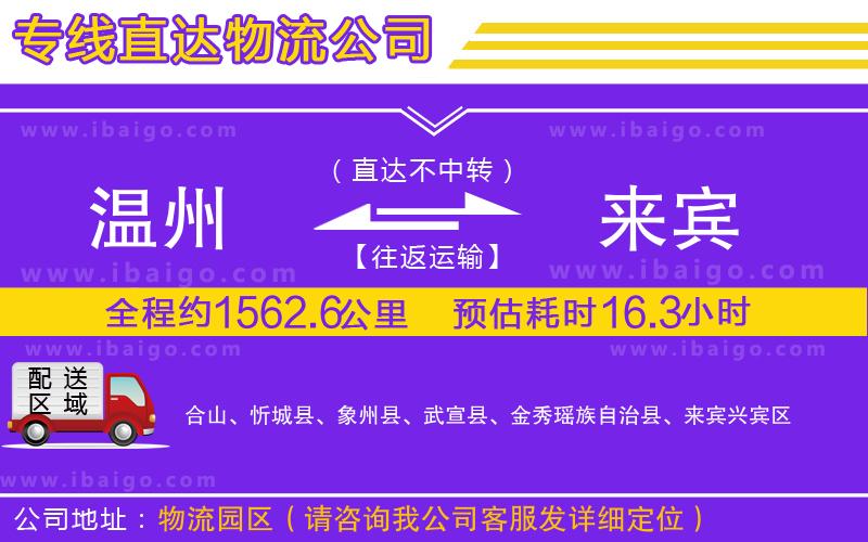 溫州到來賓貨運